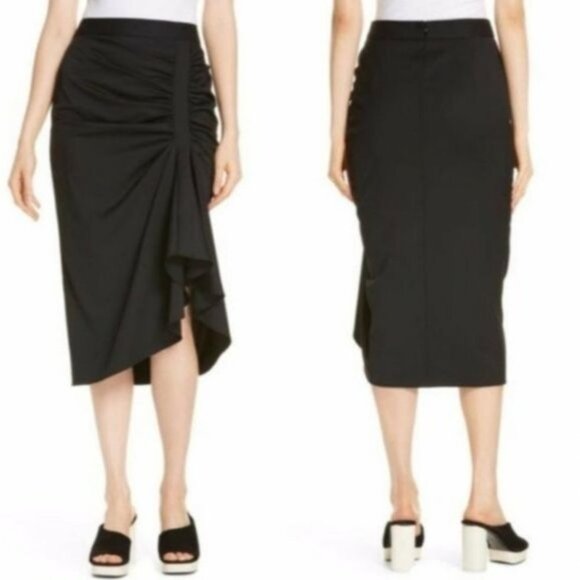 Lewit Black Plus‎ Gathered Midi Skirt - Picture 1 of 7